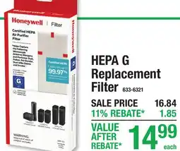 Menards HEPA G Replacement Filter offer