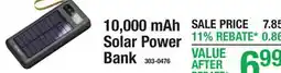 Menards 10,000 mAh Solar Power Bank offer