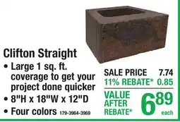 Menards Clifton Straight RETAINING WALL BLOCKS offer