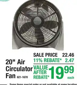Menards 20 Air Circulator Fan offer