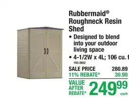 Menards Rubbermaid Roughneck Resin Shed offer