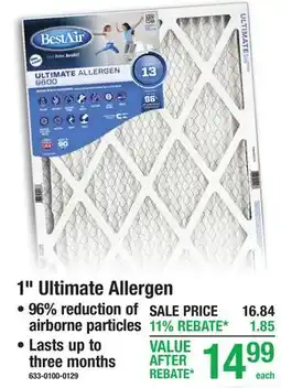 Menards BestAir 1 Ultimate Allergen Air Filters offer