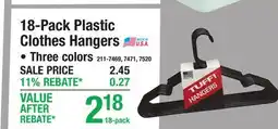 Menards 18-Pack Plastic Clothes Hangers offer