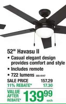 Menards 52 Havasu II offer