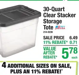 Menards 30-Quart Clear Stacker Storage Tote offer