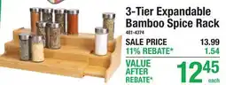 Menards 3-Tier Expandable Bamboo Spice Rack offer