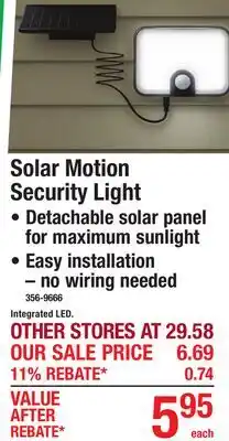 Menards Solar Motion Security Light offer