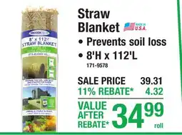 Menards Straw Blanket EROSION CONTROL offer