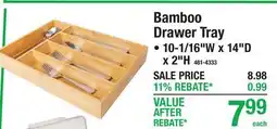 Menards Bamboo Drawer Tray offer