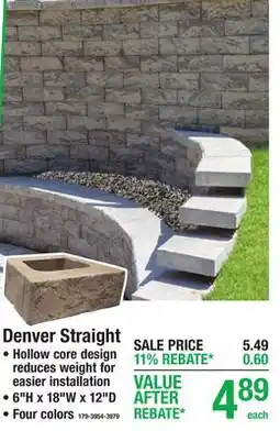 Menards Denver Straight RETAINING WALL BLOCKS offer