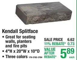 Menards Kendall Splitface RETAINING WALL BLOCKS offer