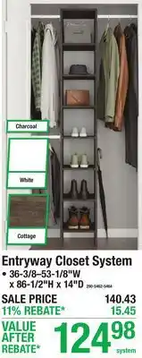 Menards Entryway Closet System offer