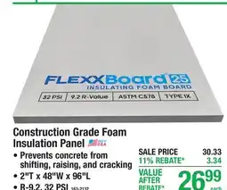 Menards Construction Grade Foam Insulation Panel offer