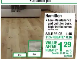 Menards Hamilton VINYL PLANK offer