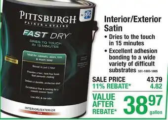 Menards Interior/Exterior Satin PAINT & PRIMER offer
