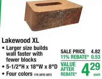 Menards Lakewood XL RETAINING WALL BLOCKS offer