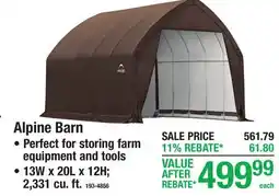Menards Alpine Barn Fabric Shelters offer