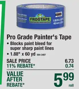 Menards Pro Grade Painter's Tape offer