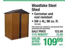 Menards Woodlake Steel Shed Yard Tool Storage offer