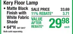 Menards Kery Floor Lamp offer