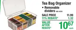 Menards Tea Bag Organizer offer