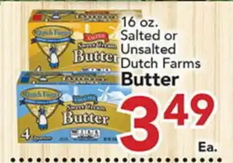 Eurofresh Market 16 oz. Salted or Unsalted Dutch Farms Butter offer