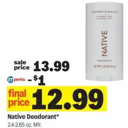 Meijer Native deodorant offer