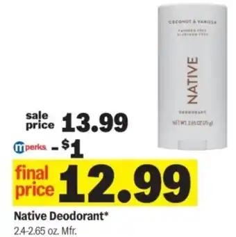 Meijer Native deodorant offer