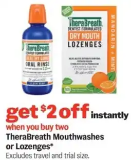 Meijer Therabreath mouthwashes or lozenges offer