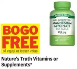 Meijer Nature's truth vitamins or supplements offer