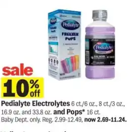 Meijer Pedialyte electrolytes offer