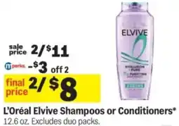 Meijer L'oréal elvive shampoos or conditioners offer