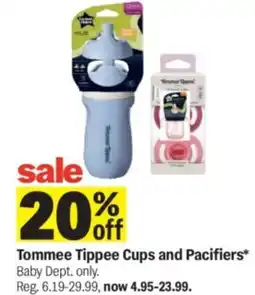 Meijer Tommee tippee cups and pacifiers offer