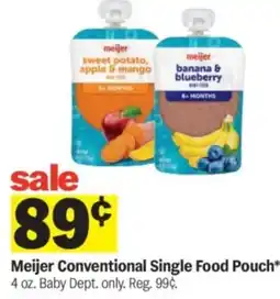 Meijer Meijer conventional single food pouch offer