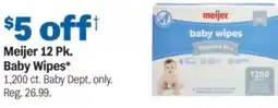 Meijer Meijer 12 pk. baby wipes offer