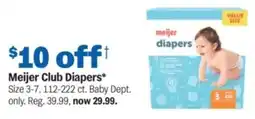 Meijer Meijer Club Diapers offer