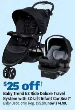 Meijer Baby trend ez ride deluxe travel system with ez-lift infant car seat offer