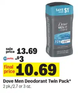Meijer Dove men deodorant twin pack offer