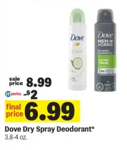 Meijer Dove dry spray deodorant offer