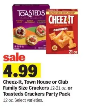 Meijer Cheez-it, town house or club family size crackers or toasteds crackers party pack offer