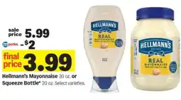 Meijer Hellmann's mayonnaise or squeeze bottle offer