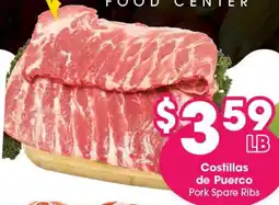 Arteagas Food Center Pork Spare Ribs offer
