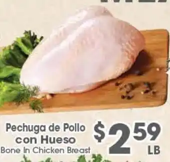 Arteagas Food Center Bone In Chicken Breast offer