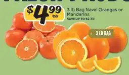Winn Dixie 3 lb Bag Navel Oranges or Mandarins offer