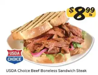 Winn Dixie USDA Choice Beef Boneless Sandwich Steak offer