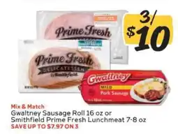 Winn Dixie Gwaltney Sausage Roll or Smithfield Prime Fresh Lunchmeat offer