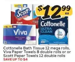Winn Dixie Cottonelle Bath Tissue, Viva Paper Towels, Scott Paper Towels offer