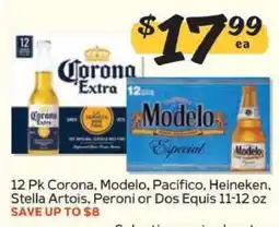 Winn Dixie 12 Pk Corona, Modelo, Pacifico, Heineken, Stella Artois, Peroni or Dos Equis offer