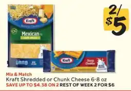 Winn Dixie Kraft Shredded or Chunk Cheese offer