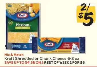 Winn Dixie Kraft Shredded or Chunk Cheese offer